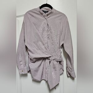 Lauren Ralph Lauren Red and White and Blue Striped Blouse,  Good Condition.